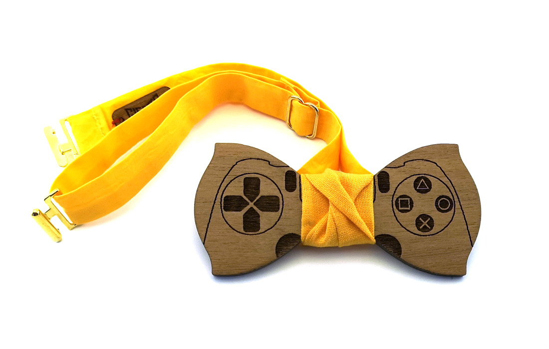 papillon legno playstation gamepad gigetto farfallino giallo