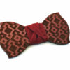 papillon legno rombi gigetto farfallino geometrico rosso scuro cotone