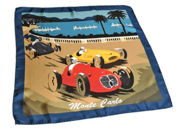 bandana seta blu rosso giallo montecarlo auto corse racing vintage Gigetto