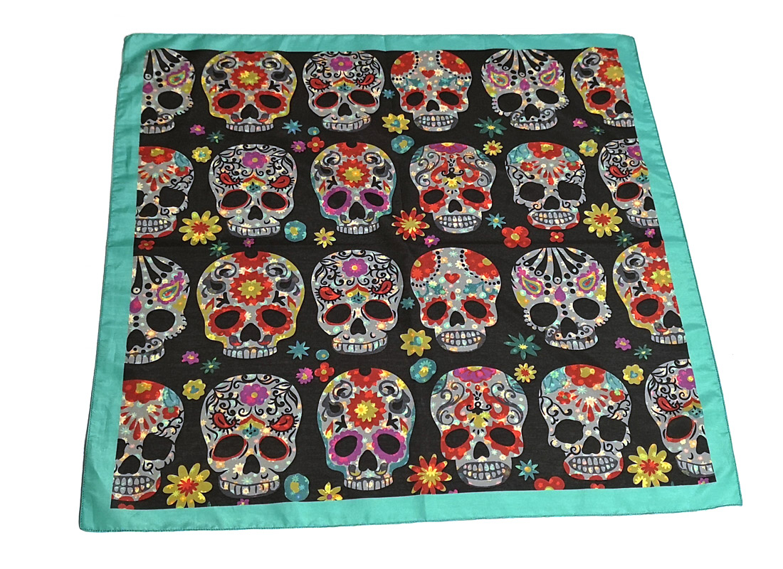 fazzoletto-taschino-seta-pochette-skull-teschi-messicani-mexico-fantasia-fiori-Gigetto