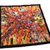 fazzoletto taschino pochette Gigetto action painting rosso giallo schizzi vernice