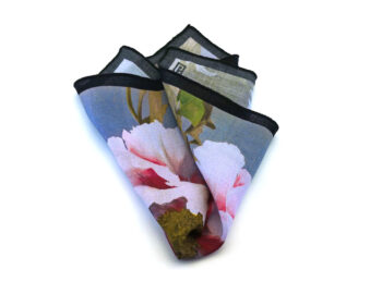 fazzoletto taschino pochette Gigetto fiore rosa peonia
