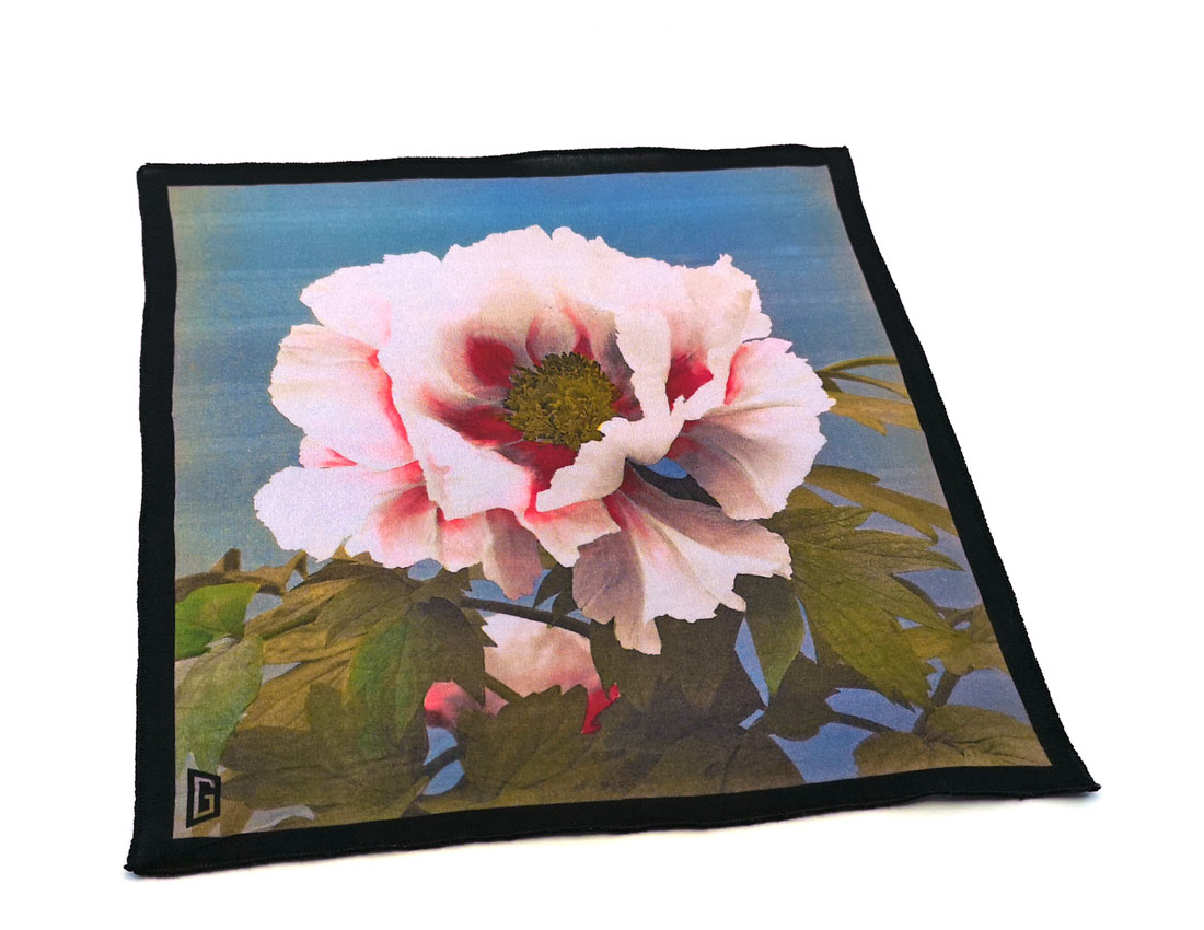 fazzoletto taschino pochette Gigetto fiore rosa peonia