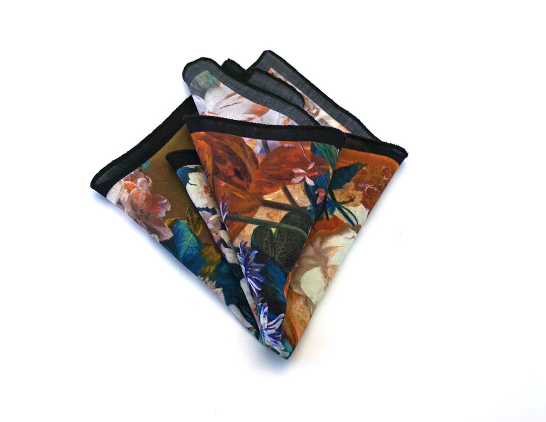 fazzoletto taschino pochette Gigetto fiori floreale