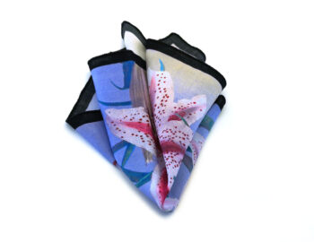 fazzoletto taschino pochette Gigetto fiori giglio bianco rosso