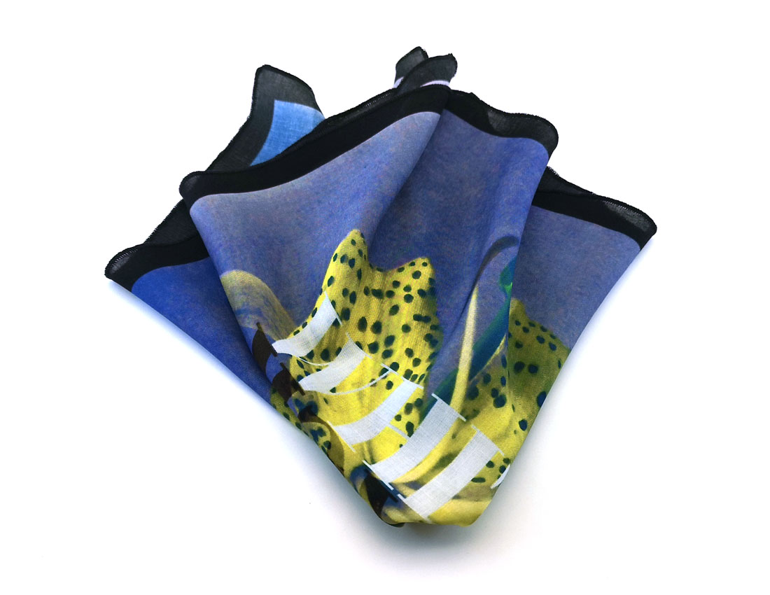 fazzoletto taschino pochette Gigetto giglio black white blu