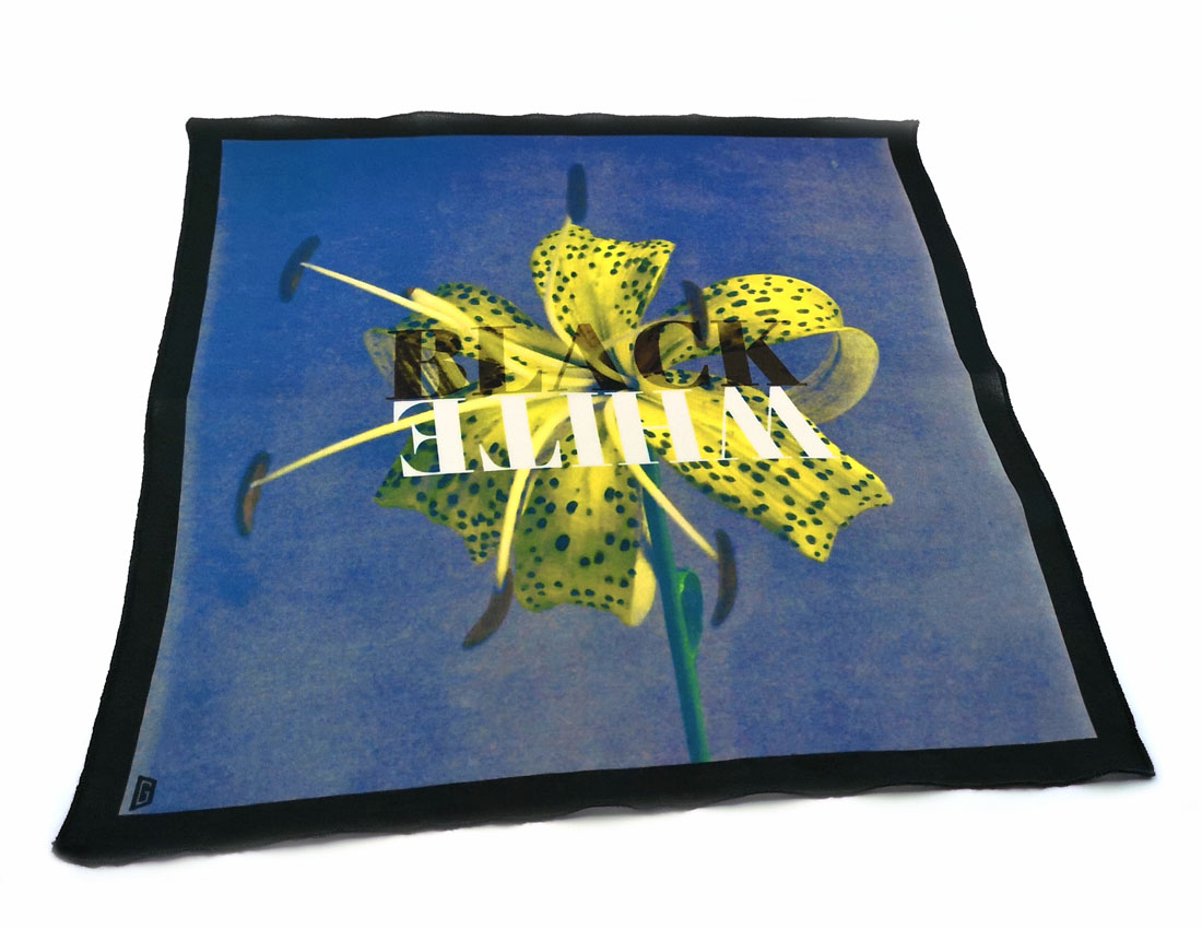 fazzoletto taschino pochette Gigetto giglio black white blu