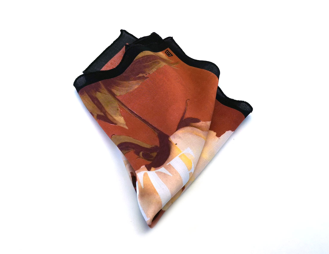 fazzoletto taschino pochette Gigetto japan love hate peonie rosso