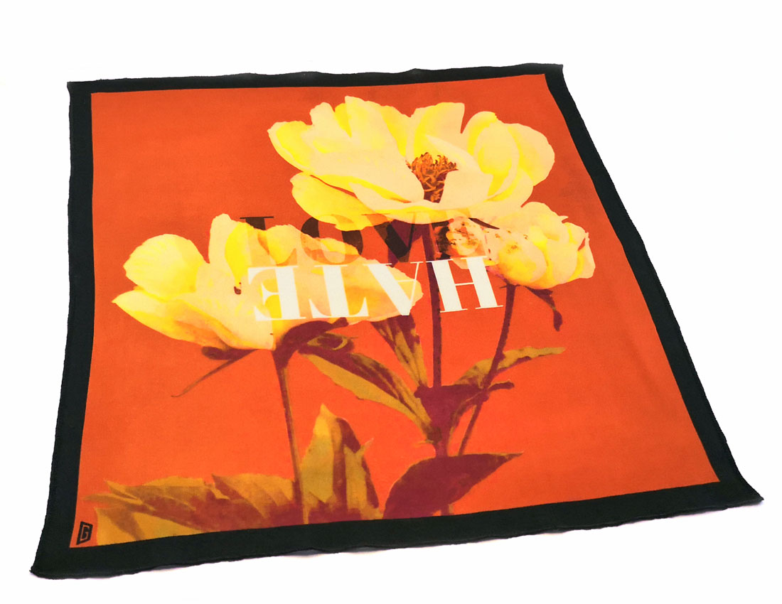 fazzoletto taschino pochette Gigetto japan love hate peonie rosso