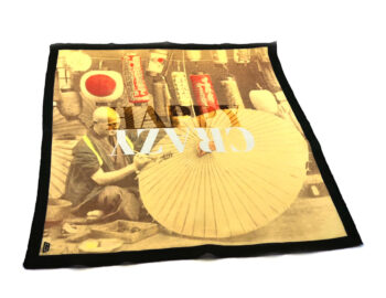 fazzoletto taschino pochette Gigetto japan ombrello di carta e lanterne happy crazy giallo