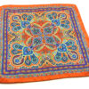 fazzoletto taschino seta pochette fiori paisley arancione blu fantasia Gigetto