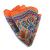fazzoletto taschino seta pochette fiori paisley arancione blu fantasia Gigetto