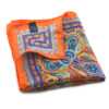 fazzoletto taschino seta pochette fiori paisley arancione blu fantasia Gigetto