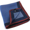 fazzoletto taschino seta pochette geometrico pied de poul blu bordeaux Gigetto