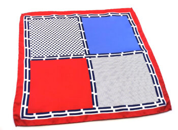 fazzoletto taschino seta pochette geometrico pois quadri blu bianco rosso fantasia Gigetto