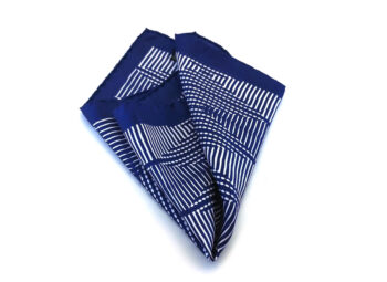 fazzoletto taschino seta pochette geometrico quadri blu bianco fantasia Gigetto