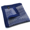 fazzoletto taschino seta pochette geometrico quadri blu bianco fantasia Gigetto