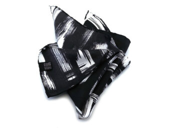 fazzoletto taschino seta pochette pennellate bianco nero painting arte Gigetto