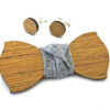 gigetto papillon legno spilla fiore occhiello gemelli striato grigio