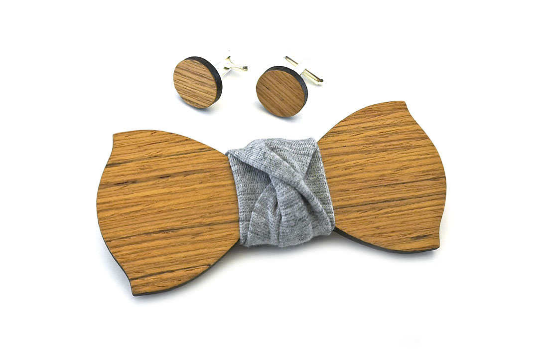 gigetto papillon legno spilla fiore occhiello gemelli striato grigio
