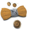 gigetto papillon legno spilla fiore occhiello gemelli striato grigio