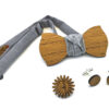 gigetto papillon legno spilla fiore occhiello gemelli striato grigio