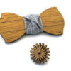 gigetto papillon legno spilla fiore occhiello gemelli striato grigio