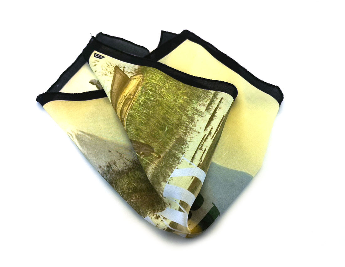 fazzoletto taschino pochette Gigetto japan monte fuji friend enemy giallo