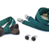papillon legno bretelle e gemelli Gigetto verde wenge drago cinese