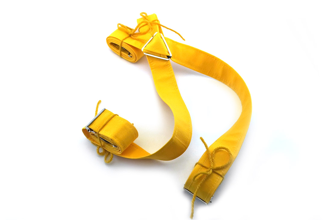 bretelle stoffa cotone giallo Gigetto