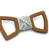papillon legno mogano bucato fazzoletto taschino beige pois bianchi