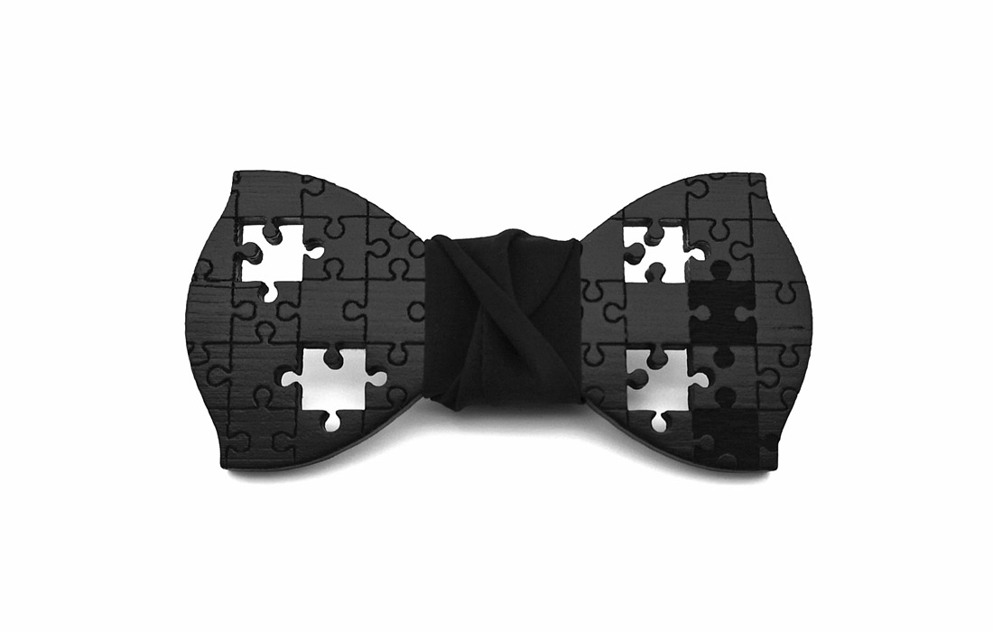 papillon legno nero puzzle cotone Gigetto