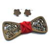 papillon legno noce traforato stella gemelli raso ross Gigetto