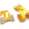 papillon legno pepper peperoncini rosso giallo bretelle stoffa Gigetto