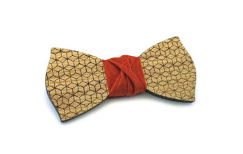 papillon legno rovere geometrico arancione rombi Gigetto