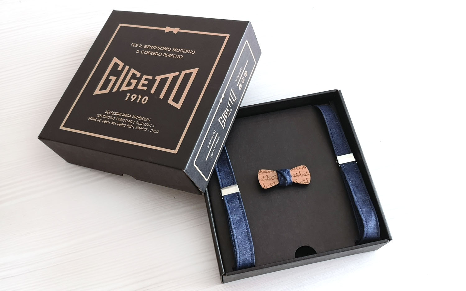 bretelle papillon legno bambino vespa gigetto