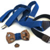 bretelle papillon legno puzzle spilla blu gigetto