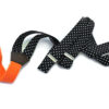 bretelle stoffa artigianali nero pois bianco arancione gigetto