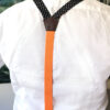 bretelle stoffa artigianali nero pois bianco arancione gigetto personalizza
