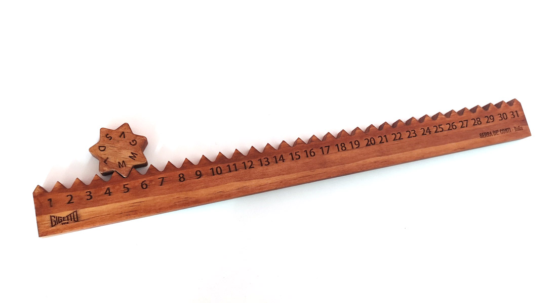 calendario legno giornaliero righello design gigetto