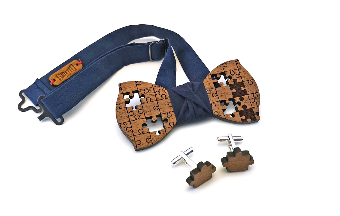 gigetto papillon legno puzzle gemelli mogano blu notte1