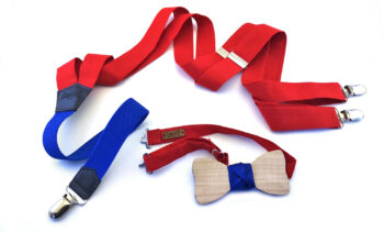 papillon bretelle rosse blu legno gigetto personalizza fatto a mano