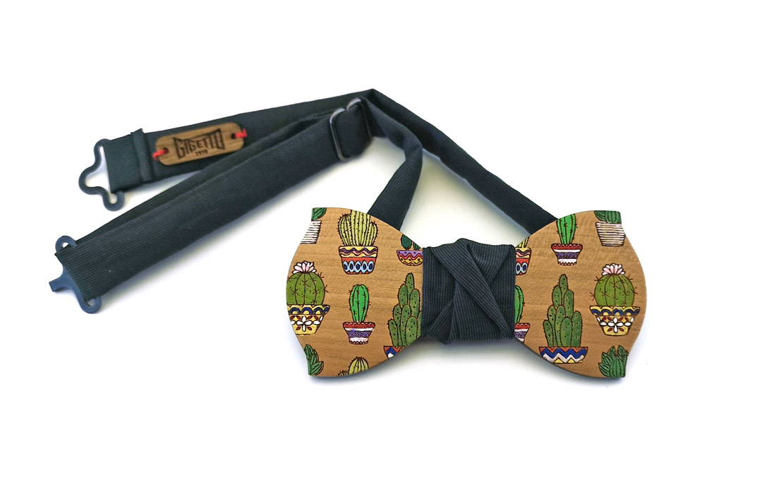 papillon cactus legno dipinto a mano gigetto