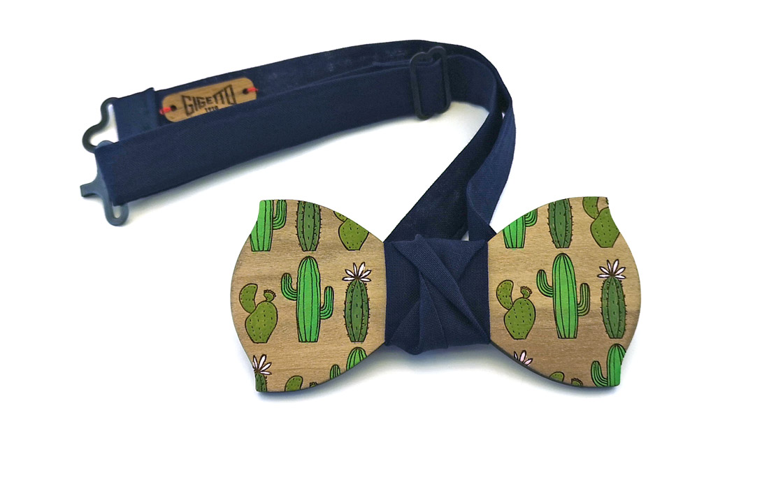 papillon cactus legno dipinto a mano gigetto