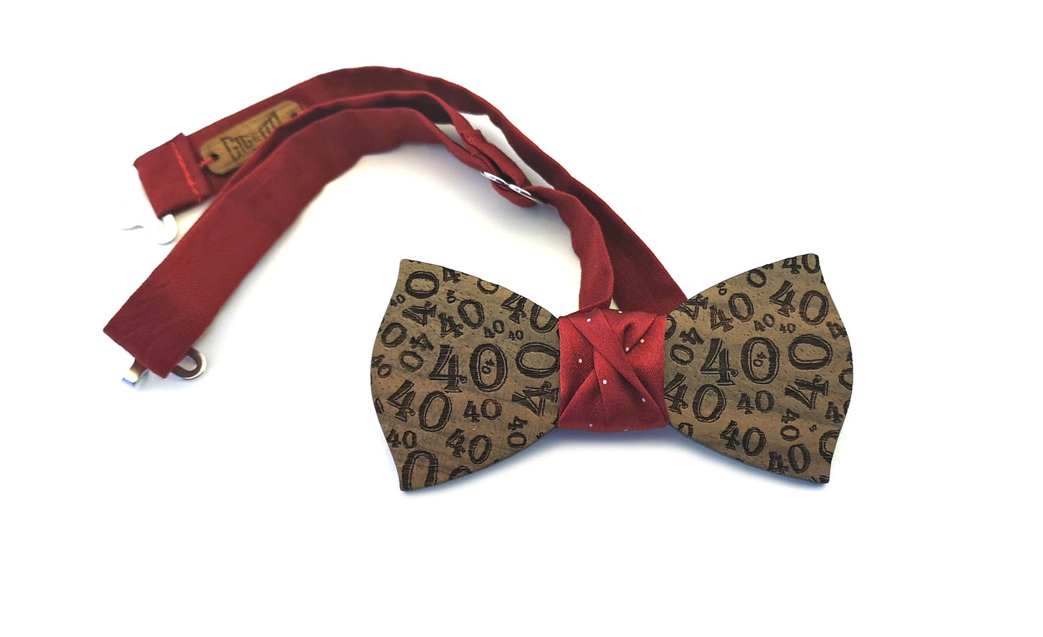 papillon legno anniversario raso rosso gigetto