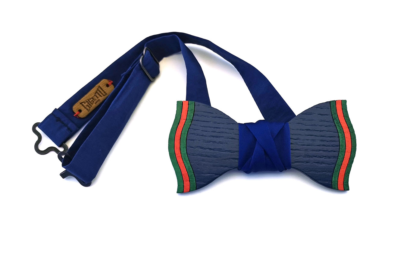 papillon legno blu strisce rosso verde gucci gigetto
