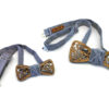 papillon legno frassino adulto bambino traforato stelle grigio