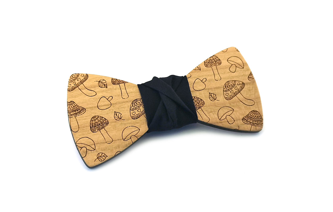 papillon legno funghi ciliegio nero gigetto