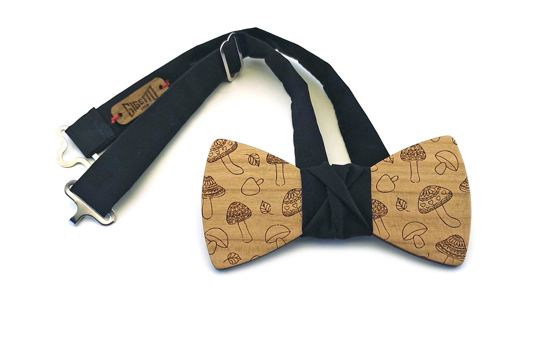 papillon legno funghi ciliegio nero gigetto papillon legno funghi ciliegio nero gigetto