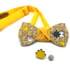 papillon legno puzzle giallo nero gigetto spilla